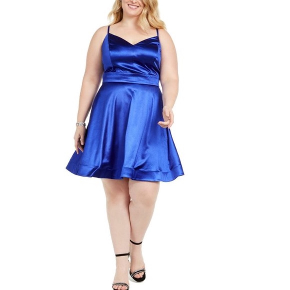 Teeze Me Juniors' Plus Size Satin Dress